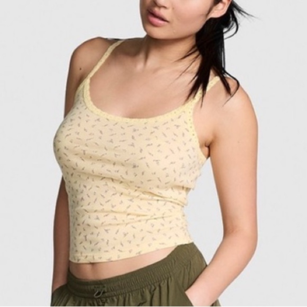 Pink Victoria's Secret Pretty Perfect Cami Honeysuckle Ditsy Floral. Size L